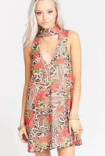 Show Me Your Mumu Halter Mini Dress Small NWT – Floral Leopard Paisley Mixed