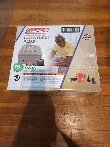 Coleman GuestRest 18" Double-High Airbed w/Rechargeable Pump, TWIN New In Box - Picture 4 of 4