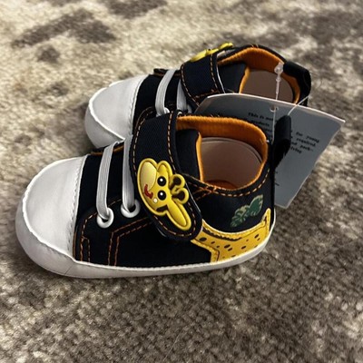 Boy Blue & Orange Giraffe Theme Soft Sole High-Top Sneakers Baby Size 5.5 (NEW)