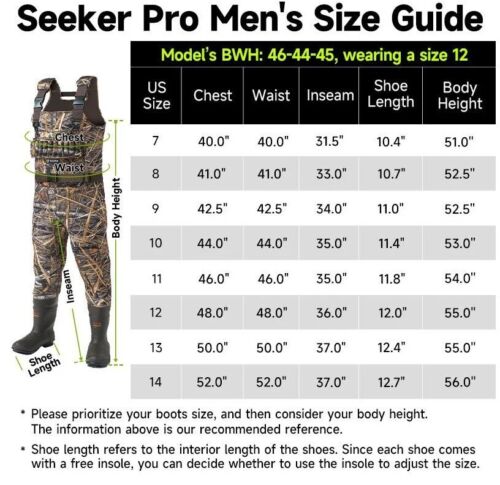 Men's Hunting / Fishing Waders | 1400G 3M™ Thinsulate | Sizes 7-13 - Picture 13 of 22