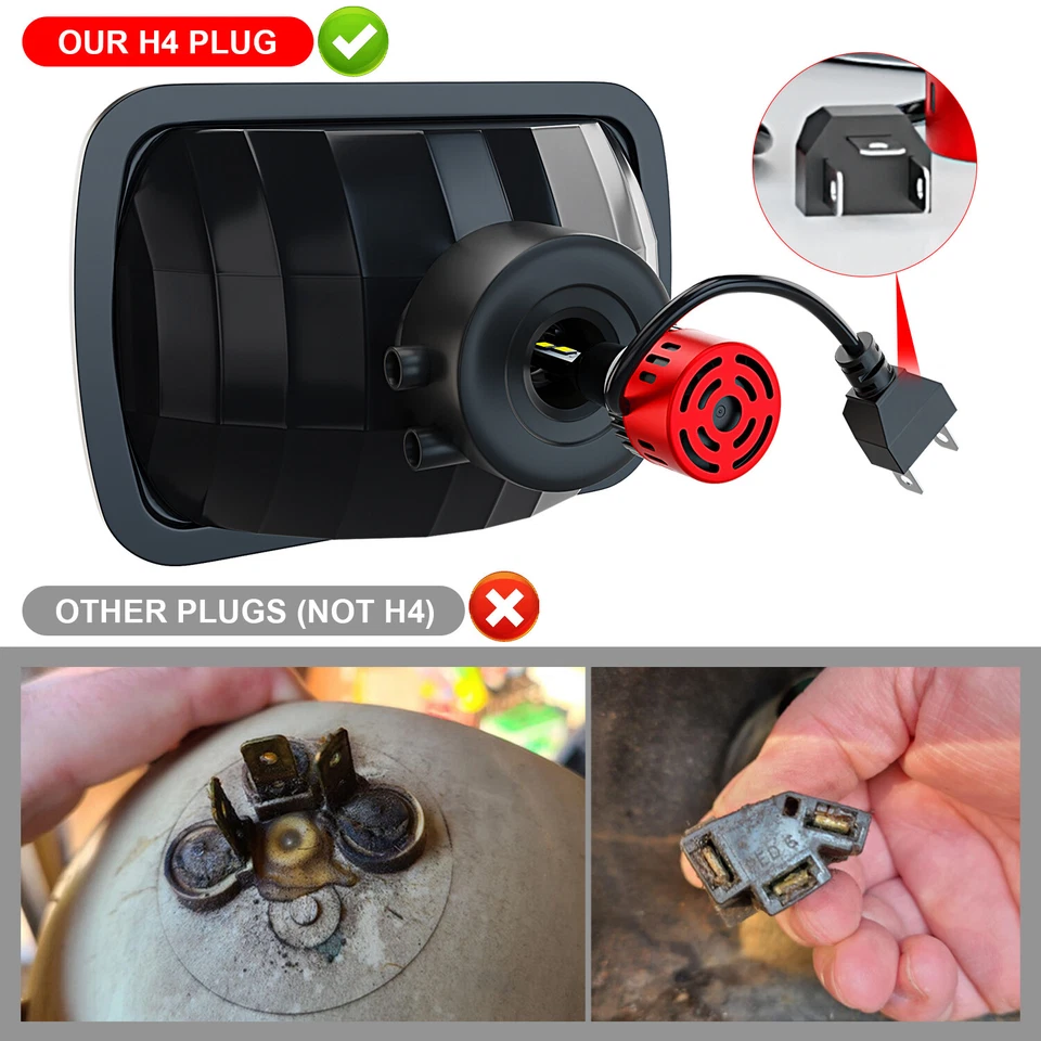 Par de faros LED 7x6 5x7 alto/bajo punto h6054 ajuste Isuzu Pickup I-Mark Foto 2 de 4