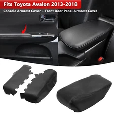 Fits 2013-2018 Toyota Avalon Console Lid Armrest & Door Panel Cover Trim Black