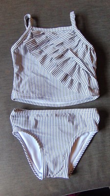 M&S Tankini Schwimmset LSF 50+ XtraLife 2-teilig gestreift 9-12 m 76 cm hellblau Mix neu mit Etikett 