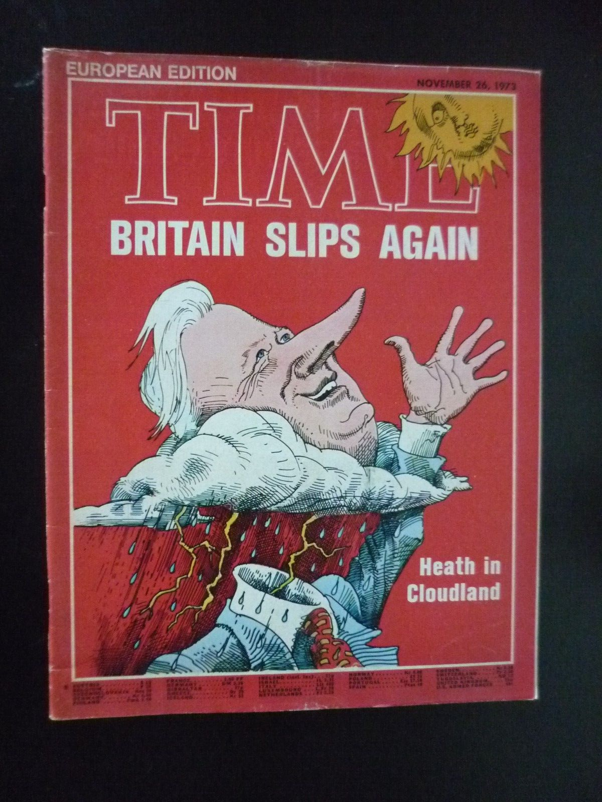 Time Magazine November 26, 1973 Britain Slips Again Heath in Cloudland