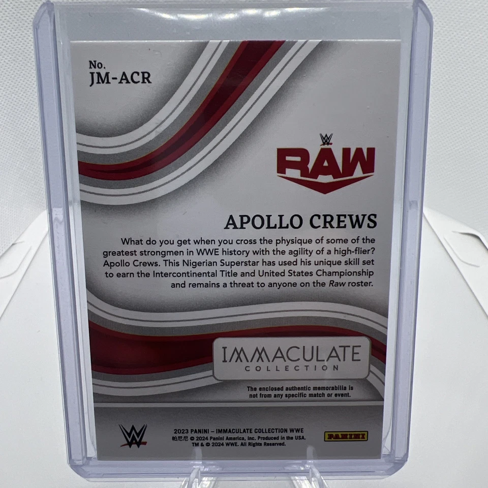 2023 Panini Immaculate WWE Apollo Crews /50 Jumbo Memorabilia Patch Shirt SP - Image 2 of 2