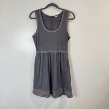 J. Crew Shirt Dress 8 / M Gray Mineral Wash Fit Flare 100% Cotton Pockets Lagen