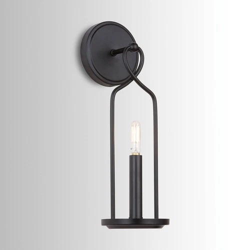 Capital Sonnet 16 1/4" High Matte Black Metal Wall Sconce - Picture 1 of 8