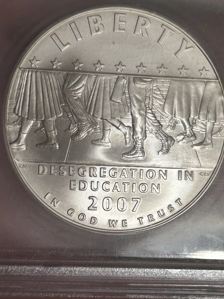 2007-P Little Rock Central High School Desegregation Silver Dollar $1 Coin Ms 70 - Image 3 of 4