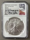NGC MS70 2011 W Burnished 1 oz. Silver Eagle - Mike Castle Coinage Congressman