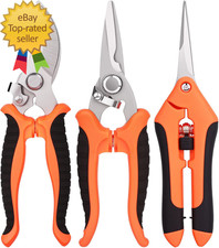 3 Pcs Stainless Steel Gardening Scissors Pruning Shears for Flowers Fruit Tree