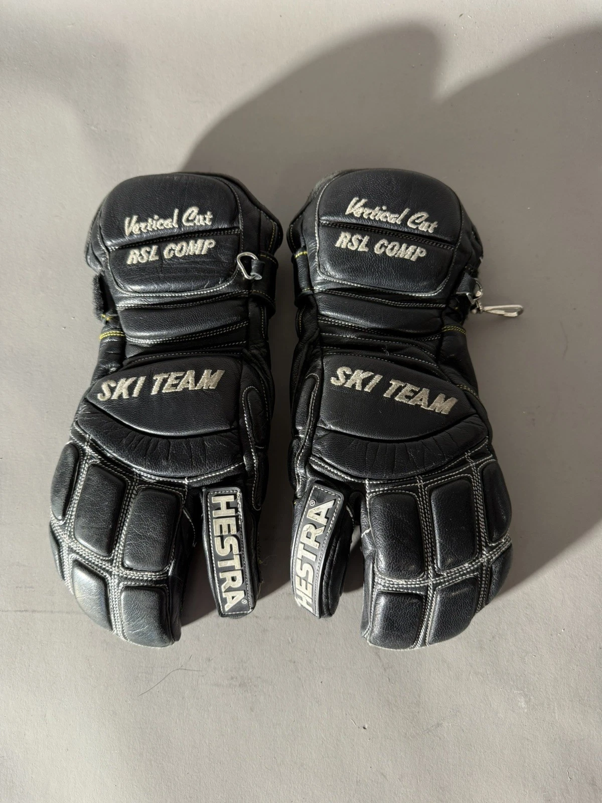 Hestra RSL Comp Vertical Cut Ski Pool Gloves Mens Size 7 Black Goat Leather