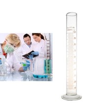 Graduated Cylinder with Single Metric Scale & Round Base Lab Home 100ml Glass