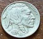 1936 US Indian Head Buffalo Nickel FULL DATE Full Horn Nice Coin VF Condition
