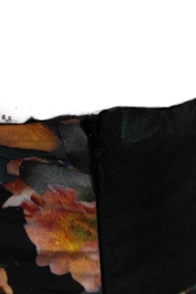 Artelier Nicole Miller Womens Cotton Floral Print Lined Mini Skirt Black Size 0 - Image 4 of 4