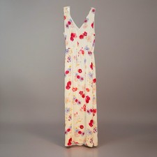 Lucky Brand Womens Maxi Dress S Floral Summer Flowy Waist Tie Coquette Boho