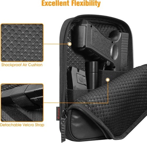 Concealed Carry Gun Pouch Pistol Holster Pack Waist Pocket with Belt Loops Black