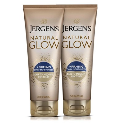 Jergens Natural Glow + Firming Self Tanner Fair to Medium 7.5 oz Pack of 2