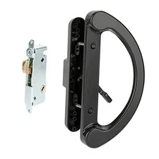 Sliding Patio Door Handle Pull Set with Mortise Handle Set+Mortise Lock Black
