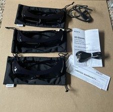 Lot of 3 Sony 3D Glasses TDG-BR250 Active Bla...