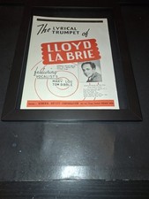 Lloyd La Brie The Lyrical Trumpet Rare Original 1946 Promo Ad Framed