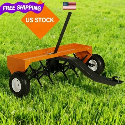 Plug Aerator for Lawn Tractor & ATV 24 Steel Tines, 150 Lb Weight Tow-Behind 40''