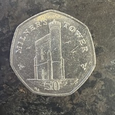 Isle of Man 50p Milner's Tower coin 2008 - 2016 Circulated UK
