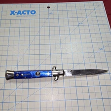 Vintage Milano Stilletto-VERY Cool! Blue Marblized-9 Inches