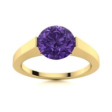 925 Sterling Silver Amethyst Stone Daughter Handmade Artisan Solitaire Ring