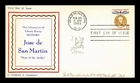 US COVER SAN MARTIN CHAMPION OF LIBERTY FIRST DAY ISSUE SCOTT 1126