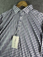 Collars  Co Purple Gingham Plaid Dress Collar Polo Shirt Men  s XL NWT