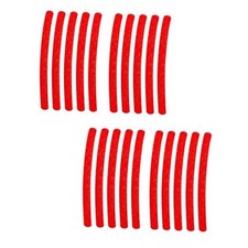 20PCS Car Wheel Reflective Decorative Strip, Anti-Scratch Reflective Rim Red