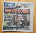 Drake Maye Patriots Headed to AFC Championshi Boston Herald Newspaper 1-19-26