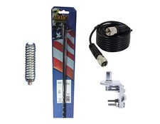Aries 10819 4' 500 Watt CB Antenna BLACK ,18' COAX,MIRROR MOUNT, HD SPRING