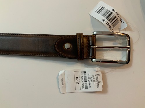 AUTHENTIC BONTONI MENS 33mm BROWN LEATHER BELT SIZE 44(110) XL NEW MADE IN ITALY - Picture 2 of 12