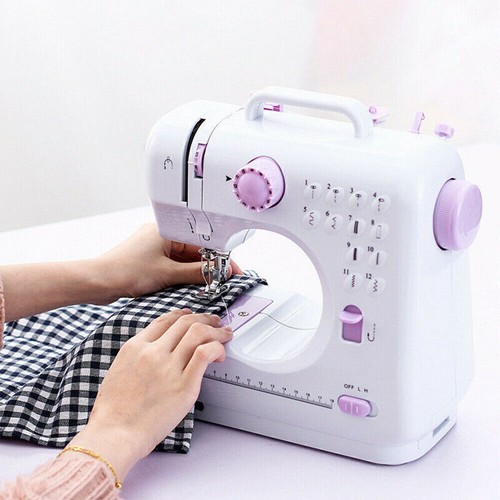 12 Stitches Mini Electric Sewing Machine Portable Overlock 2 Speeds Foot Pedal- - Picture 2 of 12