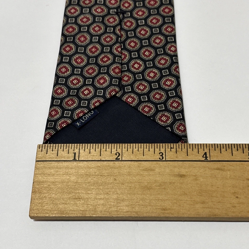 Corbata Evan Picone para hombre toda seda lujosa geométrica X larga EE. UU. 62” X 3,5” Foto 4 de 4
