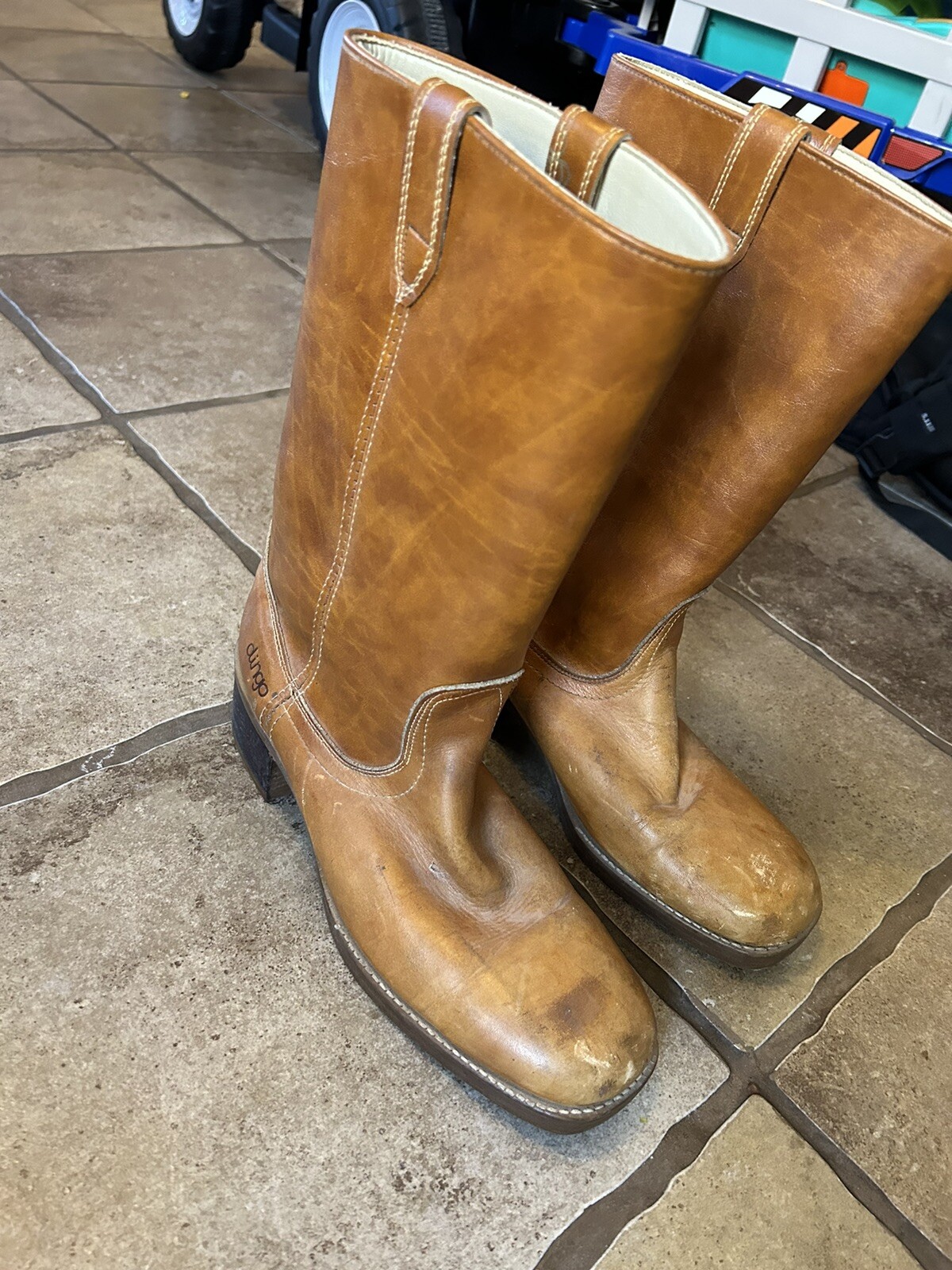 Dingo 5937 Mens Boots Tall Western US 10D Brown Leather Casual Heels