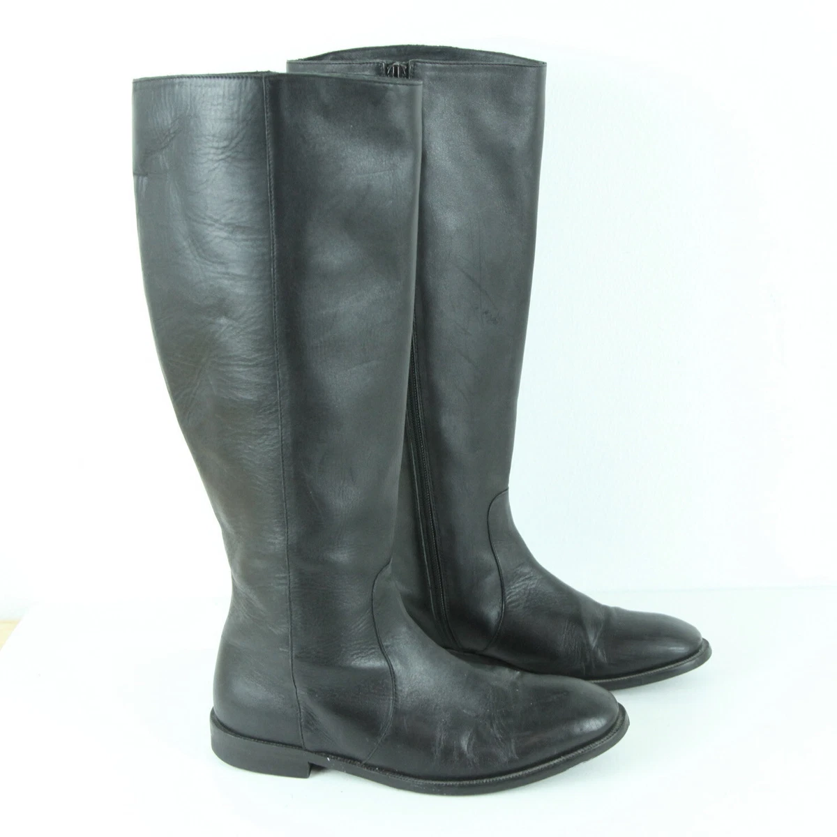 J crew shop black leather boots