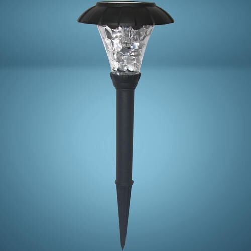 10 Pack Black Solar Landscape Path Light Stake Clear Plastic Warm White LED