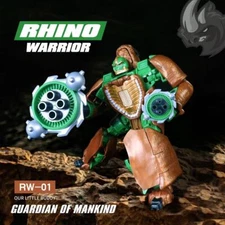 In Stock New 4th Party RW-01 Rhino Warrior Oversized Transforms Toy Figure