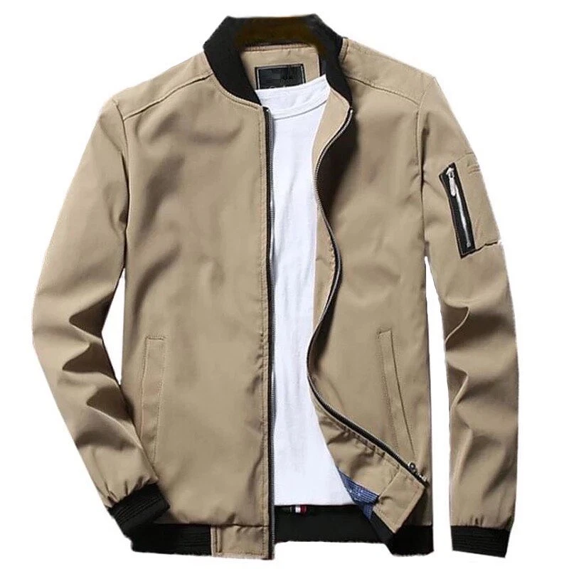 Spring New Men&#039;s Bomber Zipper Jacket Casual Streetwear |