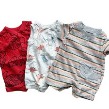 3-Pack Newborn Baby Bundle Rompers One Piece Sleeveless Casual Outfits Dino