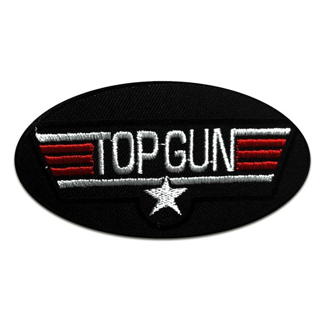 Iron on patches Top Gun Movie black 10x5,3 Application