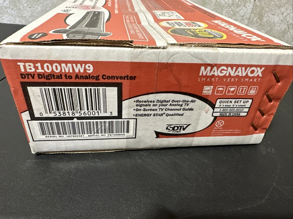 Magnavox DTV Digital To Analog TV Converter TB100MW9 New In Box with Remote NIB - Image 3 of 4