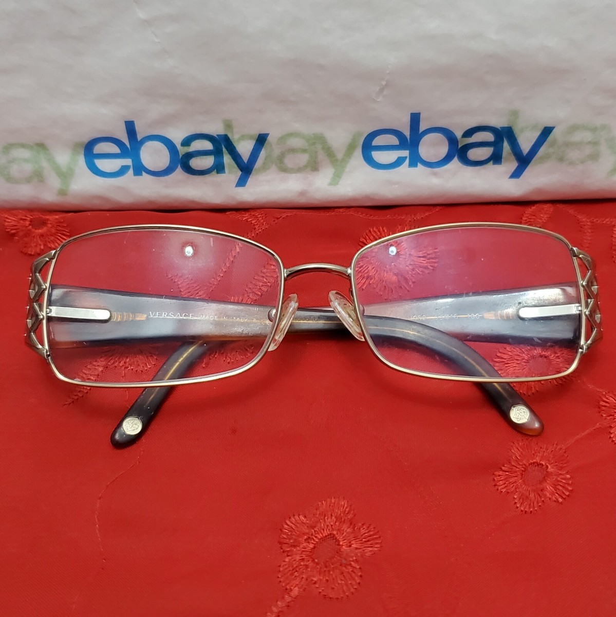 Versace eyeglasses with prescription in them.  Model number MOD1160. Versace VE3304 Eyeglasses | LensCrafters main image 4