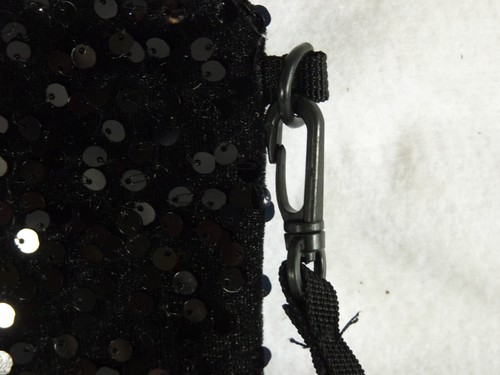 Portafoglio donna nero paillettes pochette elegante da polso casual pochette elegante - Foto 2 di 6
