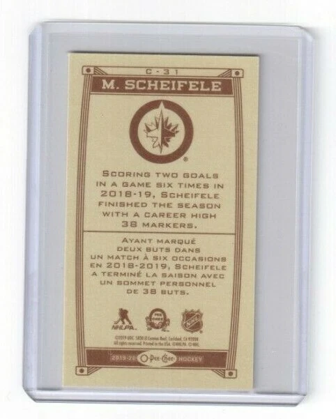 2019-20 O Pee Chee Caramel Mini Card C-31 Mark Scheifele Winnipeg Jets (SP)1:43 - Image 2 of 2