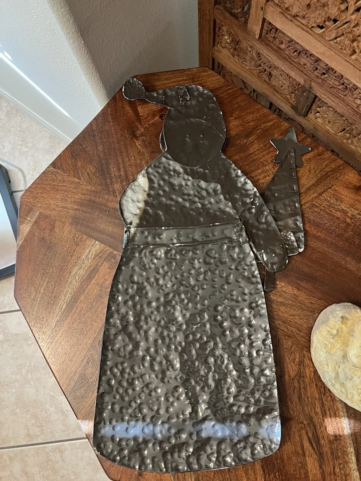 Metal Christmas Santa Wall Decor Hanging Art Handcrafted Metalwork 23x11 - Image 4 of 4