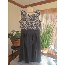 SPEECHLESS Girls Black White Lace Chiffon Sleeveless Party Dress Size 16