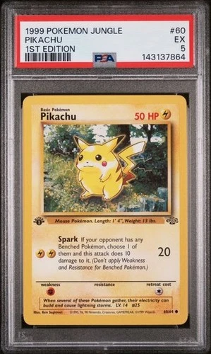 Pikachu 1st Edition 1999 Jungle #60/64 Pokemon -  PSA 5